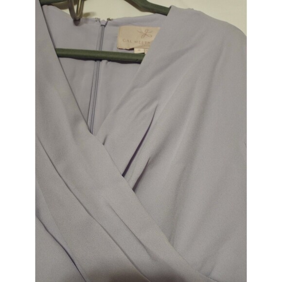 Gal Meets Glam Seraphina Bodice Midi Dress Lavender Size 8. Short Sleeve V-Neck - Picture 15 of 16
